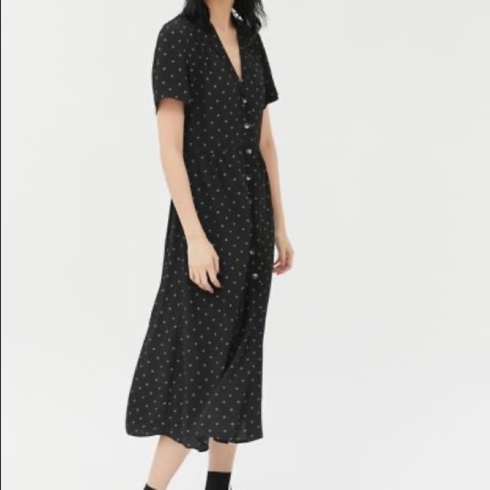 UO polka dots Mila Midi Shirt Dress